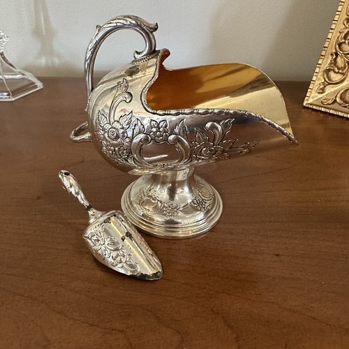 Silverplate sugar scuttle - silverplate, bowl